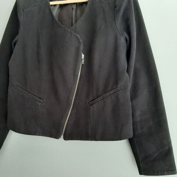 JOE'S JEANS Canvas Moto Bomber Textile Jacket Black Sz S - Picture 5 of 16